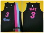 Nike Miami Heat #3 Dwyane Wade Black ABA Rainbow Jersey