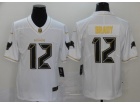 Tampa Bay Buccaneers #12 Tom Brady White Golden Jersey