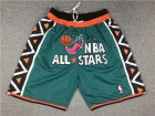 1996 All Star Teal Green Throwback Basketball Shorts