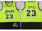 Los Angeles Lakers #23 Lebron James Green Black Jersey