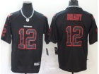 Tampa Bay Buccaneers #12 Tom Brady Black Light Out Limited Jerseys