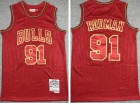 Chicago Bulls #91 Dennis Rodman Red Mouse Year Throwabck Jersey