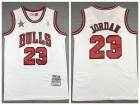 Chicago Bulls #23 Jordan Black White Throwback with 98 All Star Patch Jersey