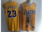 Nike Los Angeles Lakers #23 LeBron James Yellow Los Angeles City Of Angels Jersey