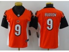 Woman Cincinnati Bengals #9 Joe Burrow Orange Vapor Limited Jersey