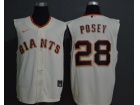 Nike San Francisco Giants #28 Buster Posey Cream Vest Jersey