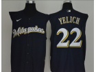 Nike Milwaukee Brewers #22 Christian Yelich Navy Blue Vest Jersey