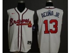 Nike Atlanta Braves #13 Ronald Acuna Jr. White Vest Jersey