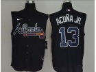 Nike Atlanta Braves #13 Ronald Acuna Jr. Navy Blue Vest Jersey