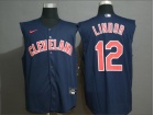 Nike Cleveland Indians #12 Francisco Lindor Blue Vest Jersey