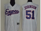 Nike Montreal Expos #51 Randy Johnson White Vest Jersey