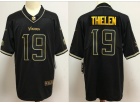 Minnesota Vikings #19 Adam Thielen Black Golden Vapor Untouchable Limited Jersey