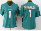 Woman Miami Dolphins #1 Tua Tagovailoa Green Vapor Untouchable Limited Jersey