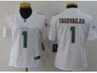 Woman Miami Dolphins #1 Tua Tagovailoa White Vapor Untouchable Limited Jersey