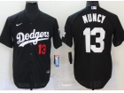 Nike Los Angeles Dodgers#13 Max Muncy Black Cool Base Jersey