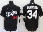 Nike Los Angeles Dodgers #34 Fernando Valenzuela Black Cool Base Jersey