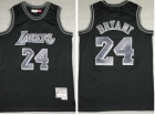 Los Angeles Lakers #24 Kobe Bryant Black with Gray Number Throwback Jerseys