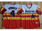 Nike Houston Astros #4 George Springer Orange Rainbow Jersey