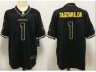 Miami Dolphins #1 Tua Tagovailoa Black Golden Limited Jersey