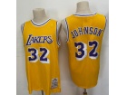 Los Angeles Lakers #32 Magic Johnson Yellow 1984-85 Throwback Jerseys