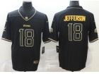 Minnesota Vikings #18 Justin Jefferson Black Golden Limited Jersey