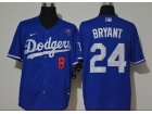 Nike Los Angeles Dodgers #8/24 Kobe Bryant Blue with KB Patch Jersey