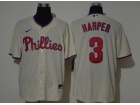 Nike Philadelphia Phillies #3 Bryce Harper Cream Cool Base Jersey