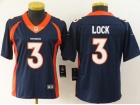 Woman Denver Broncos #3 Drew Lock Blue Limited Jersey