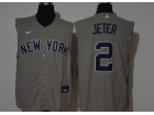 Nike New York Yankees #2 Derek Jeter Grey Vest Jersey