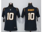 Womens Los Angeles Chargers #10 Justin Herbert Navy Blue Vapor Limited Jersey