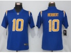 Womens Los Angeles Chargers #10 Justin Herbert Royal Blue Vapor Limited Jersey