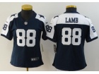 Woman Dallas Cowboys #88 CeeDee Lamb Blue Thanksgiving Limited Jerseys