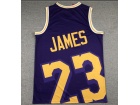  Los Angeles Lakers #23 LeBron James Purple Mitchell&Ness Big Face Jersey