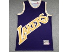  Los Angeles Lakers #23 LeBron James Purple Mitchell&Ness Big Face Jersey