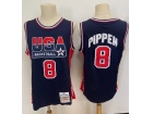 Team USA 8 Scottie Pippen Navy Blue 1992 Olympic Games Jersey