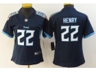 Woman Tennessee Titans #22 Derrick Henry Dark Blue Limited Jersey