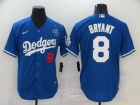 Nike Los Angeles Dodgers #8 Kobe Bryant Blue with KB Patch Jersey