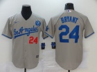 Nike Los Angeles Dodgers #24 Kobe Bryant Gray with KB Patch Jersey