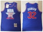 Los Angeles Lakers #32 Magic Johnson Blue 1991-92 All Star Throwback Jerseys