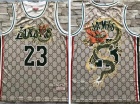 Nike Los Angeles Lakers #23 LeBron James Cream Mamba Throwback Jersey