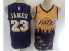 Los Angeles Lakers #23 LeBron James Yellow Fashion Jersey