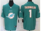 Miami Dolphins #1 Tua Tagovailoa Greem Big Logo Limited Jersey