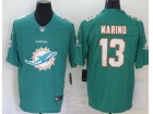 Miami Dolphins #13 Dan Marino Green Big Logo Limited Jersey