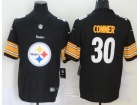 Pittsburgh Steelers #30 James Conner Black Logo Limited Jersey