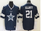 Dallas Cowboys #21 Ezekiel Elliott Blue Big Logo Limited Jersey