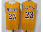 Los Angeles Lakers #23 LeBron James Yellow Old English Faded Jersey