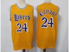 Los Angeles Lakers #24 Kobe Bryant Yellow Old English Faded Jersey