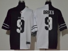 New Orleans Saints #9 Drew Brees Black White Limited Jersey