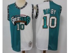 Memphis Grizzlies #10 Mike Bibby Teal And White Throbwack Jersey