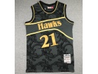 Atlanta Hawks #21 Dominique Wilkins Black Throwback Jersey